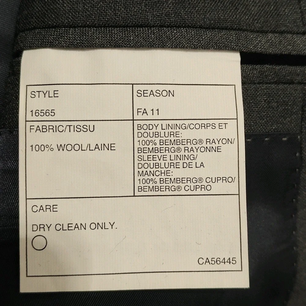 J.Crew‎ Aldridge Jacket 44R Loro Piana Italian Wool Blazer Charcoal Gray 16565